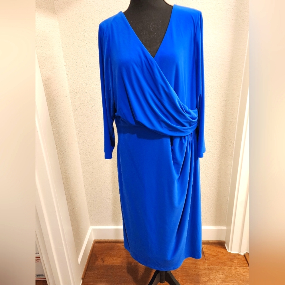 Lauren By Ralph Lauren. Women's Blue Wrap Dress 16W